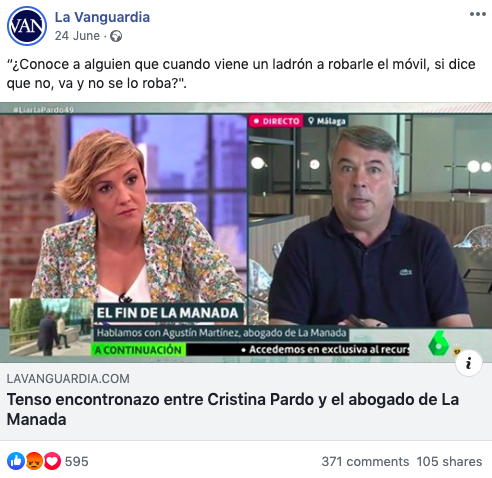 Cristina Pardo entrevistando al abogado defensor de La Manada