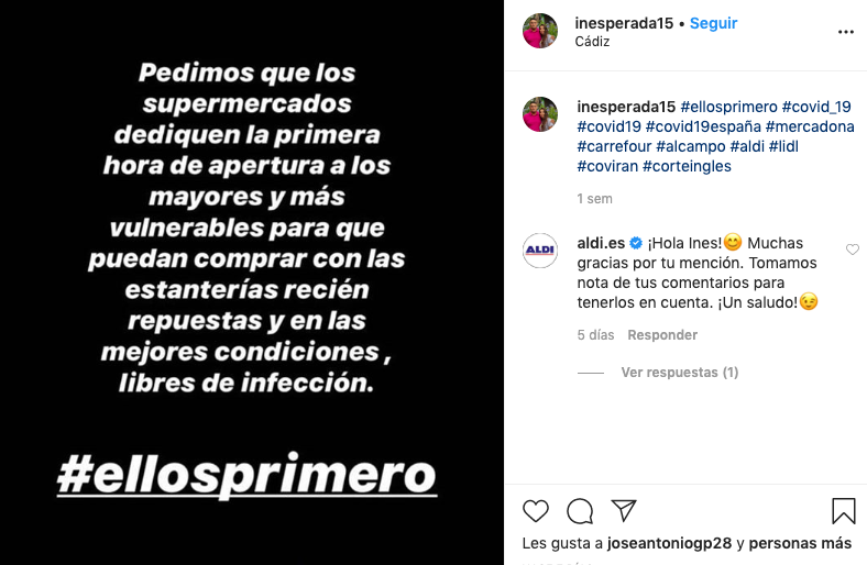 Post viralizado pidiendo la iniciativa #EllosPrimero